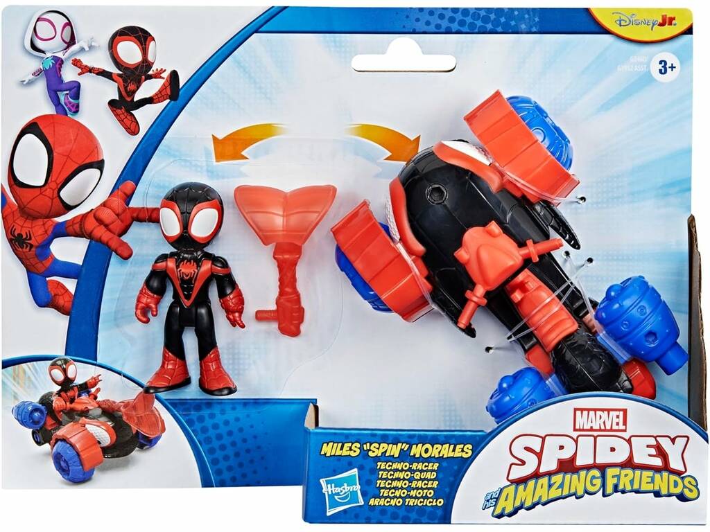 Spidey y Su Superequipo Pack Tecno-Moto con Figura Miles Spin Morales