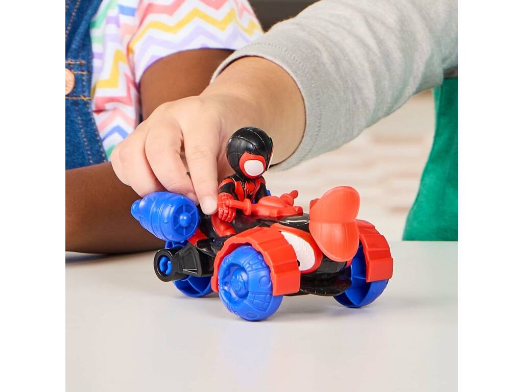 Spidey y Su Superequipo Pack Tecno-Moto con Figura Miles Spin Morales