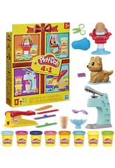 Set da gioco Play-Doh 4 in 1 con 8 vasetti e accessori