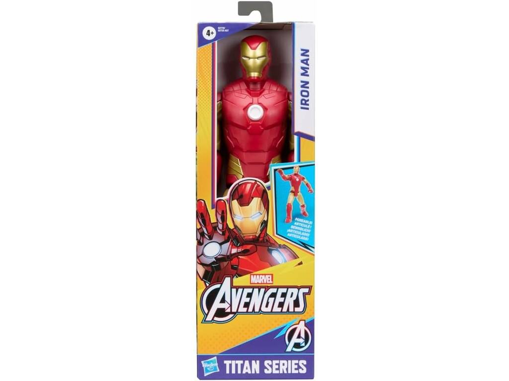 Marvel Vengadores Figura Articulada Titan Series Iron Man de 29 cm