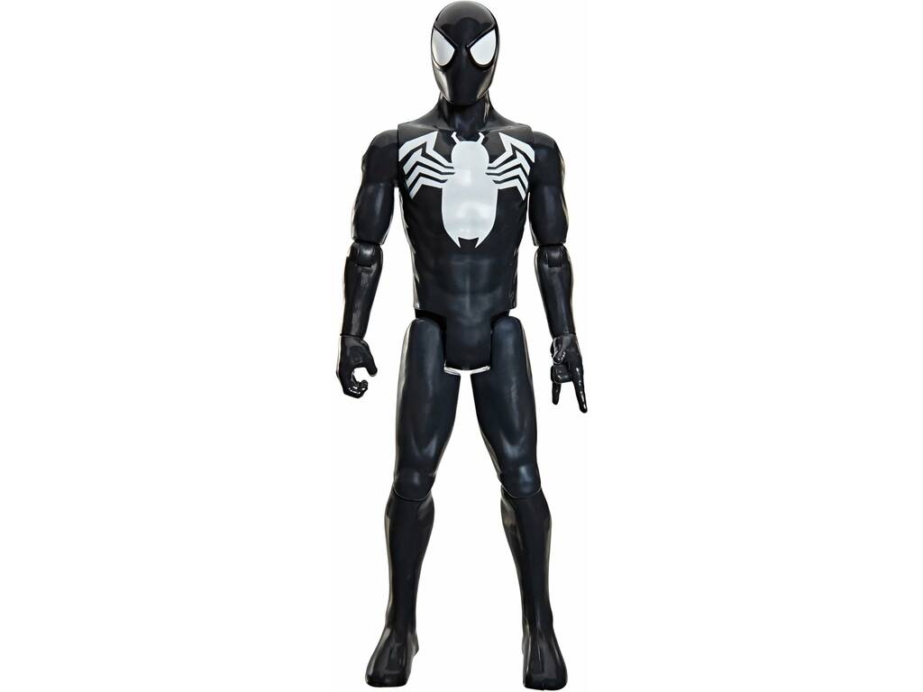 Figurine articulée Marvel Spider-Man de la série Titan, Spider-Man en costume noir 29 cm