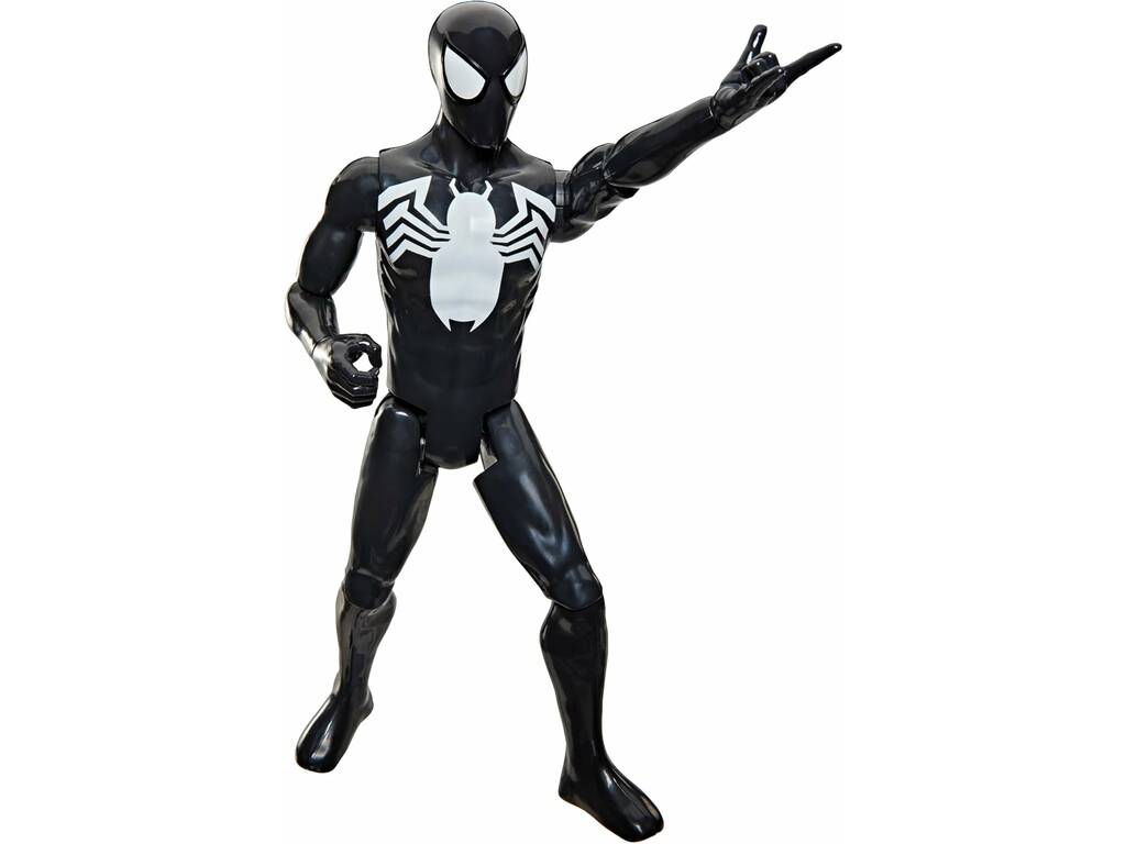 Figurine articulée Marvel Spider-Man de la série Titan, Spider-Man en costume noir 29 cm