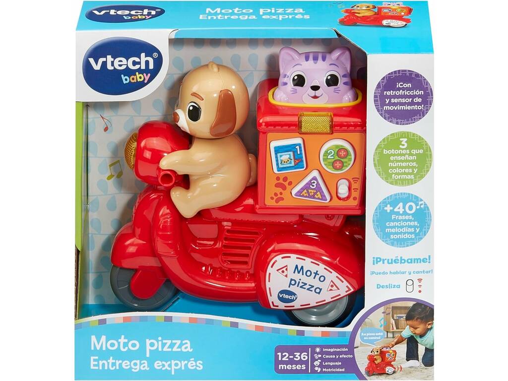 Livraison express de pizzas à moto avec lumières et sons