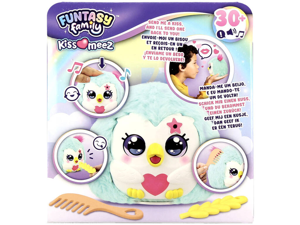 Funtasy Family Kiss Meez Mascota Búho Azul con Sonidos