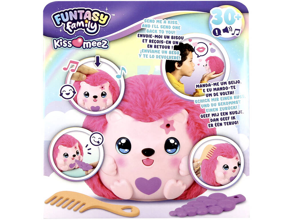 Funtasy Family Kiss Meez Mascota Erizo Rosa con Sonidos