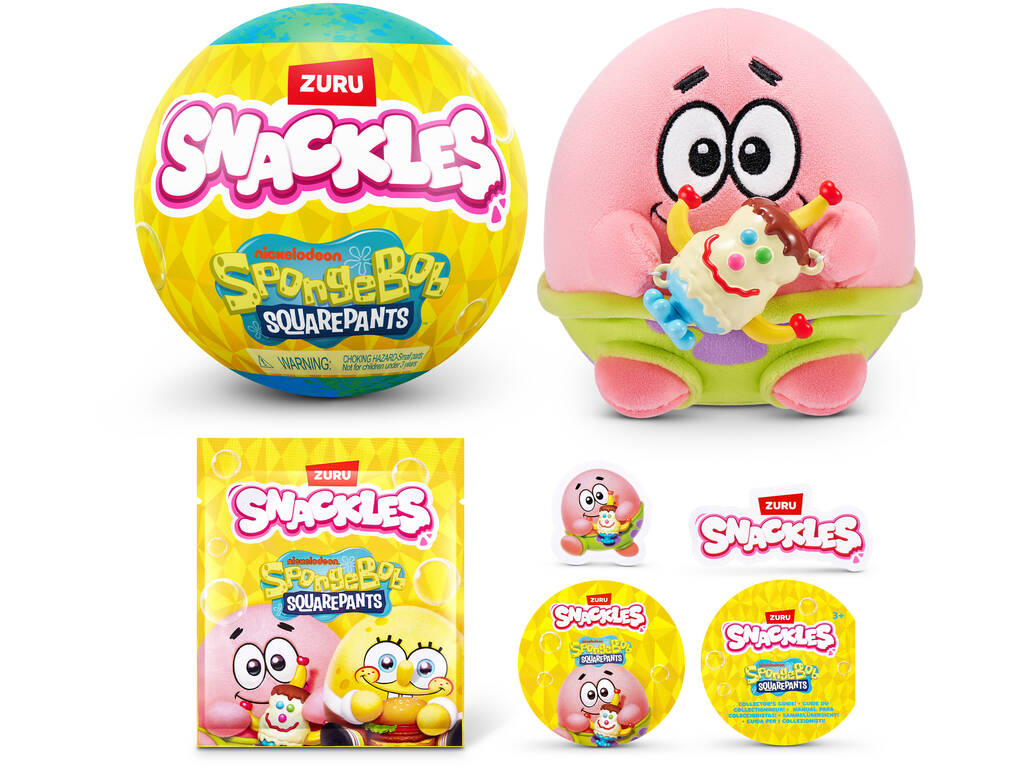 Zuru Snackles Bob Esponja Bola con Peluche Sorpresa Serie 1