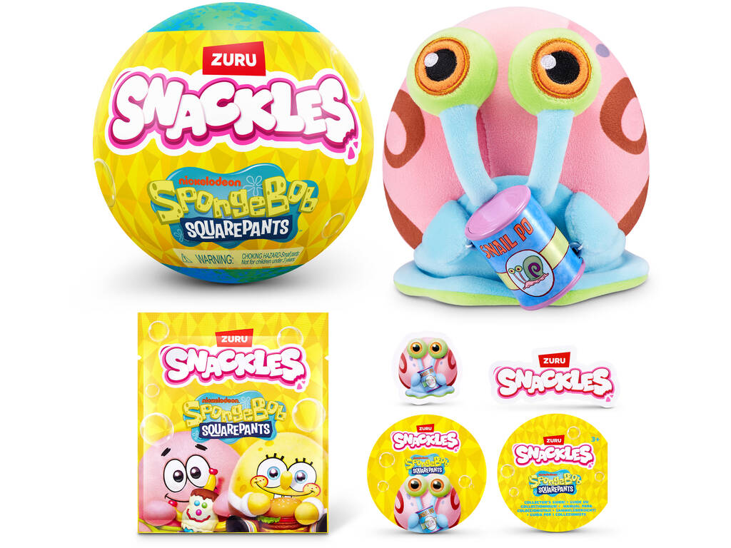 Zuru Snackles Bob Esponja Bola con Peluche Sorpresa Serie 1