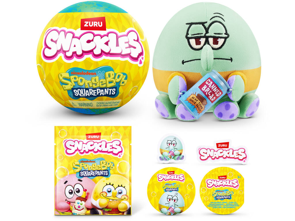 Zuru Snackles Bob Esponja Bola con Peluche Sorpresa Serie 1