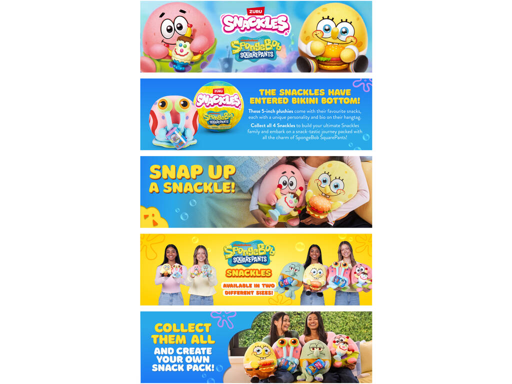 Zuru Snackles Bob Esponja Bola con Peluche Sorpresa Serie 1