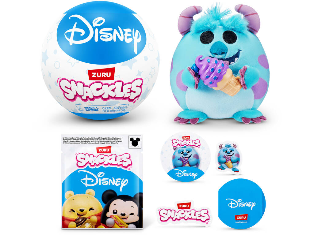 Zuru Snackles Disney Boule avec Peluche Surprise Série 1 