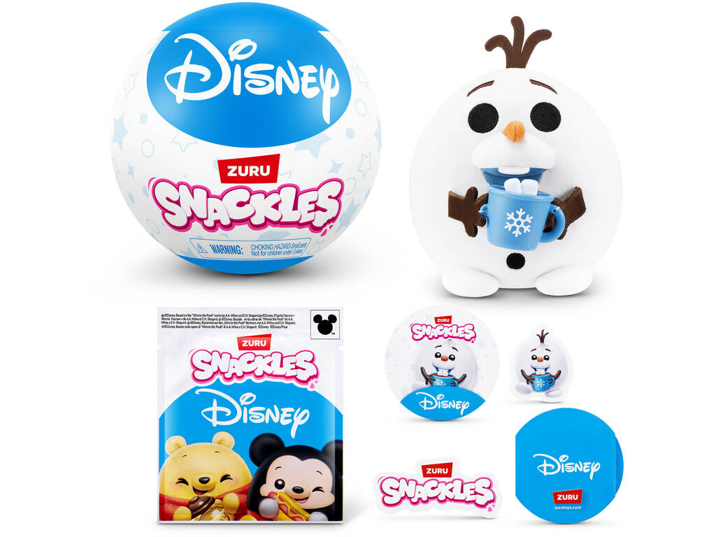 Zuru Snackles Disney Boule avec Peluche Surprise Série 1 