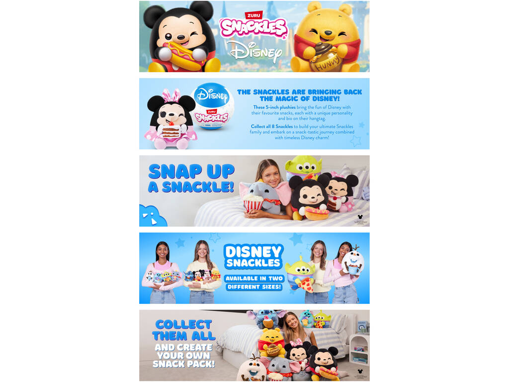 Zuru Snackles Disney Boule avec Peluche Surprise Série 1 