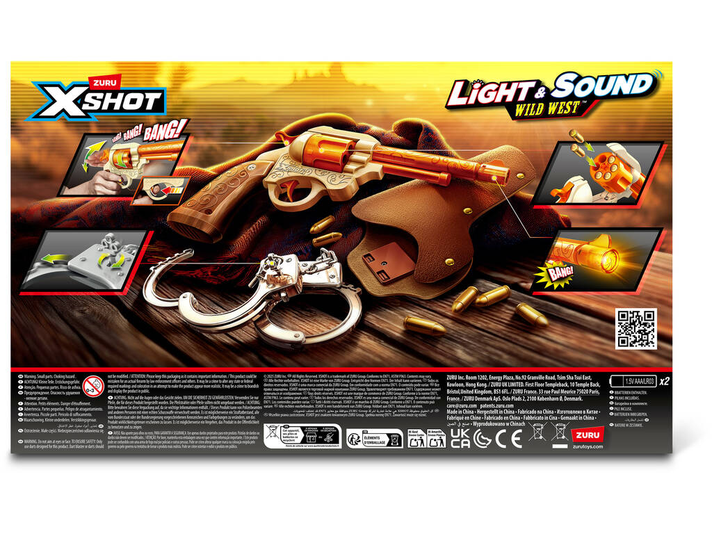 Zuru X-Shot Revolver Wild West con Luz y Sonidos