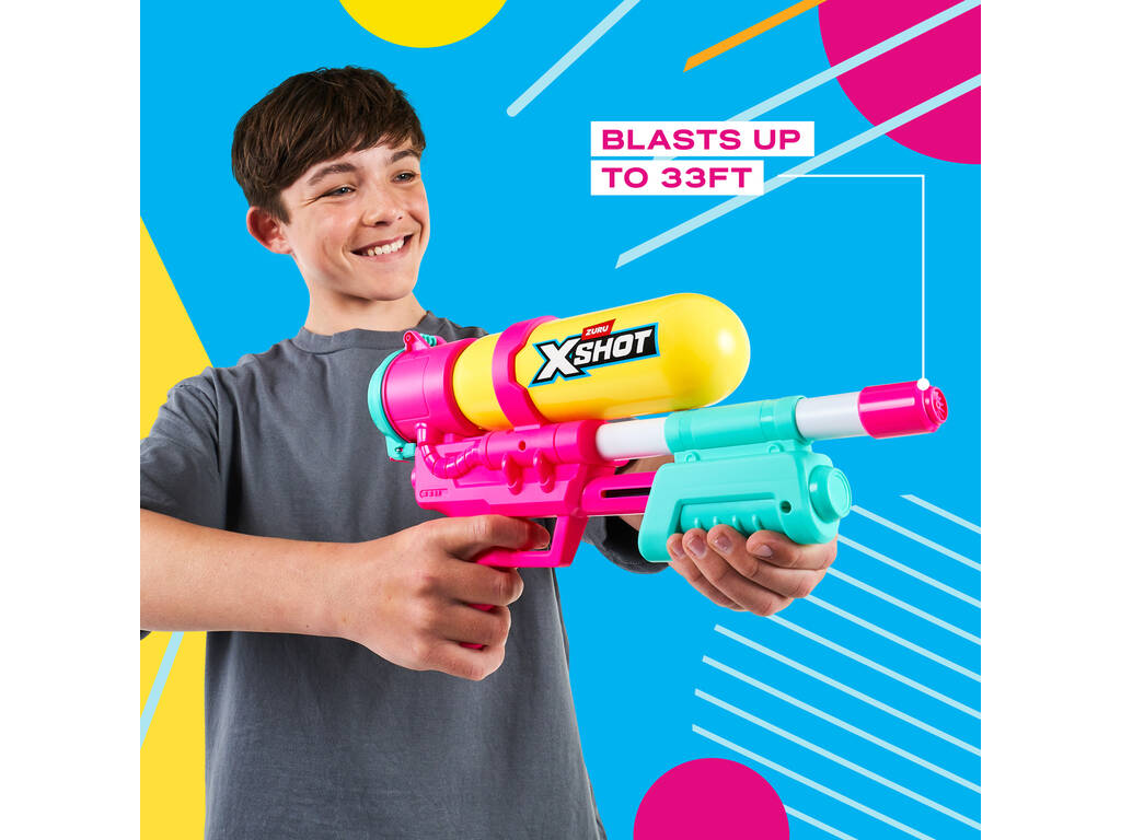Zuru X-Shot Lanzador de Agua Fast-Fill 80’s Super Splash