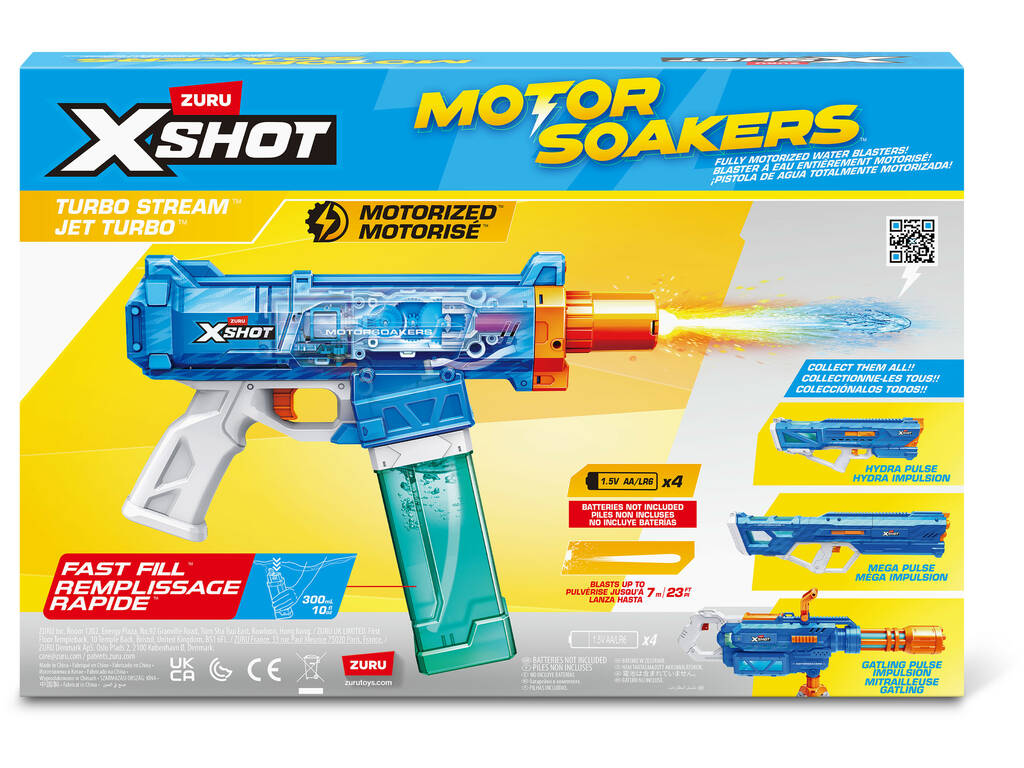 Zuru X-Shot Lanzador de Agua Motirizado Turbo Stream con Luz LED