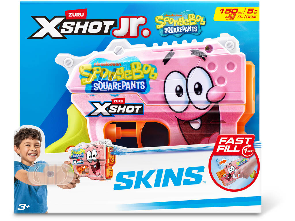 Zuru X-Shot Jr. Bob Esponja Lanzador de Agua Skins