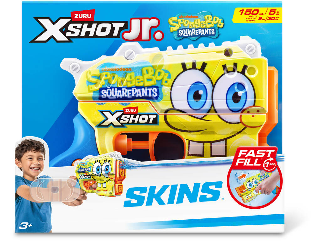 Zuru X-Shot Jr. Bob Esponja Lanzador de Agua Skins