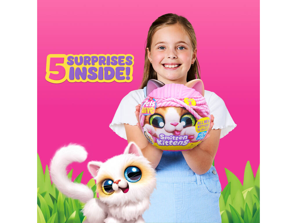 Zuru Pets Alive Smitten Kittens Peluche Sorpresa con Sonidos Serie 2