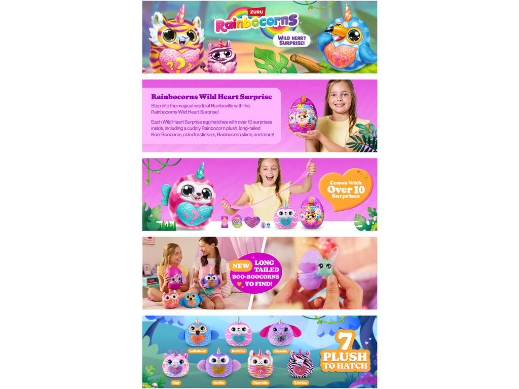 Zuru Rainbocorns Wild Heart Coeur Sauvage Huevo con Peluche Sorpresa y Accesorios