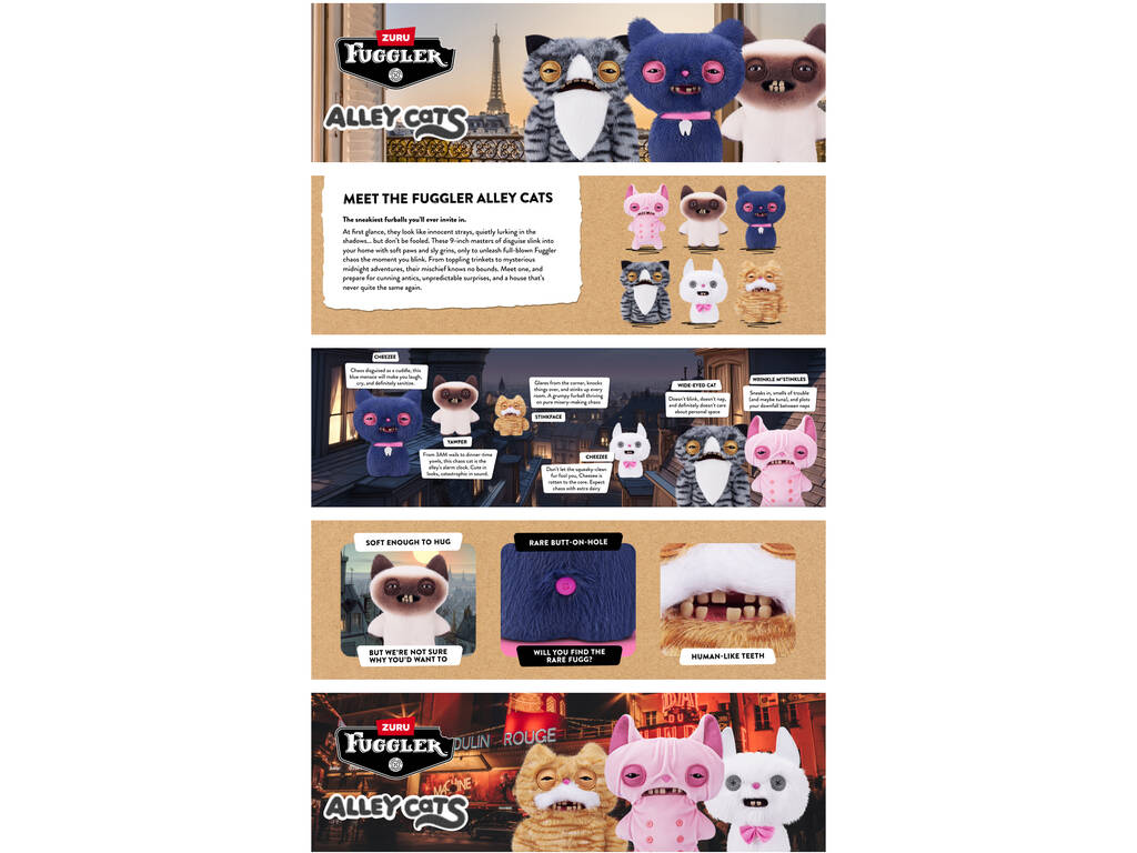 Zuru Fuggler Alley Cats Peluche de 22 cm
