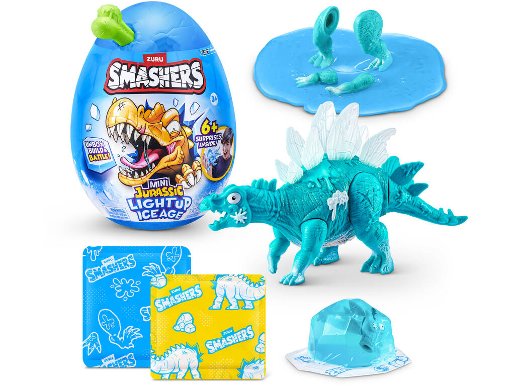 Zuru Smashers Mini Jurassic Light Up Ice Age Huevo Sorpresa