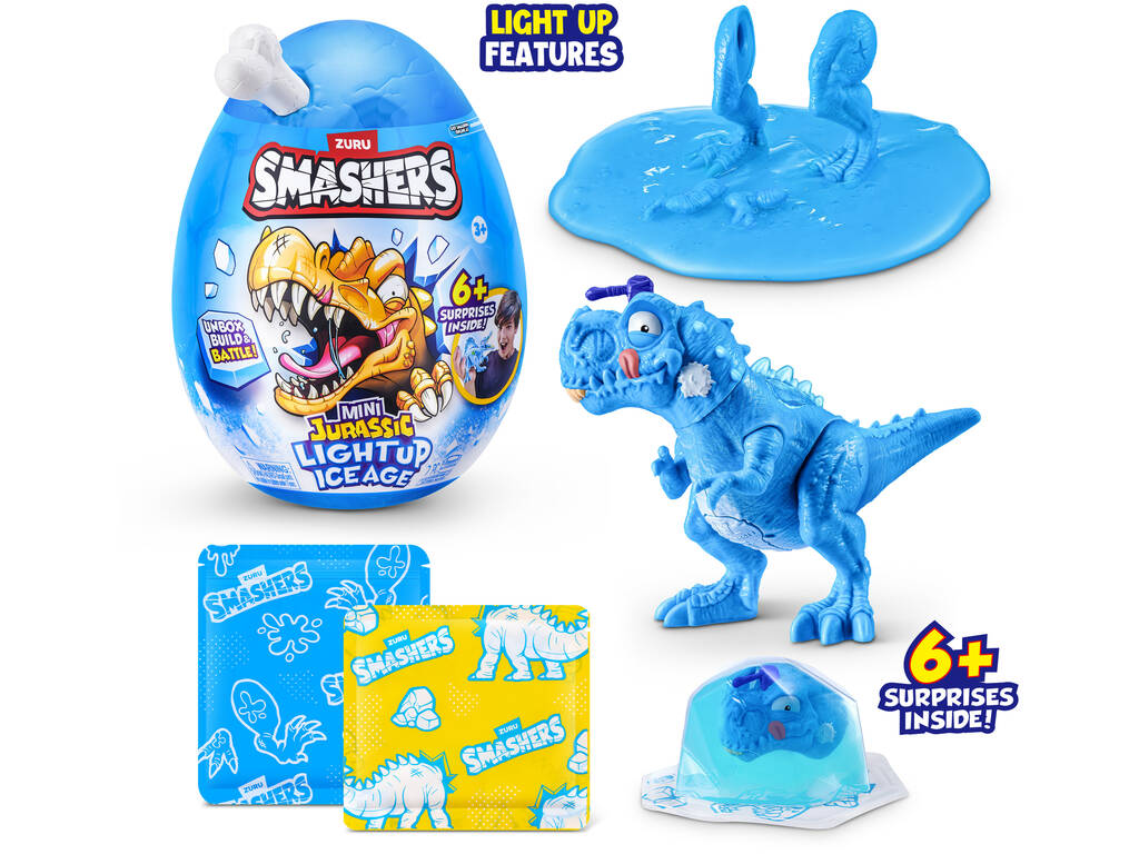 Zuru Smashers Mini Jurassic Light Up Ice Age Huevo Sorpresa