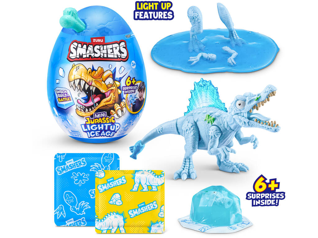Zuru Smashers Mini Jurassic Light Up Ice Age Huevo Sorpresa