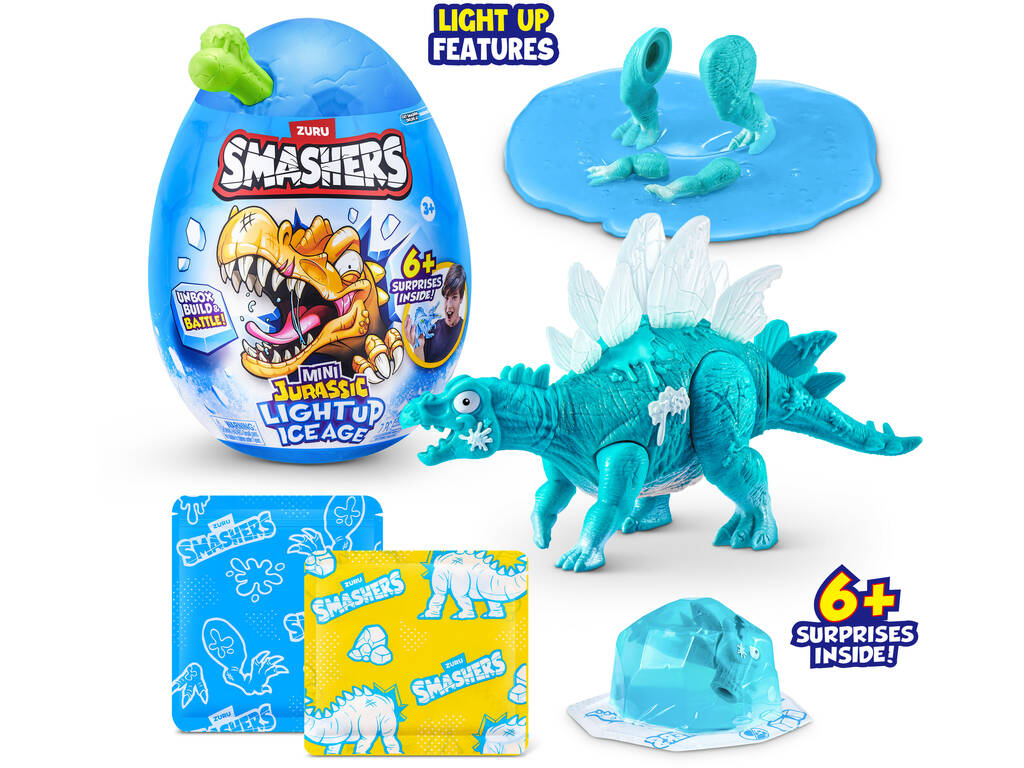 Zuru Smashers Mini Jurassic Light Up Ice Age Huevo Sorpresa