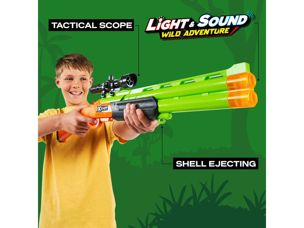 Zuru X-Shot Escopeta Wild Adventure con Luz y Sonidos