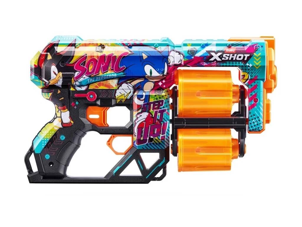 Zuru X-Shot Sonic The Hedgehog Lanzador de Dardos de Foam Dread Skins con 12 Dardos