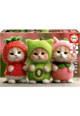 Puzzle 200 Chatons aux fruits