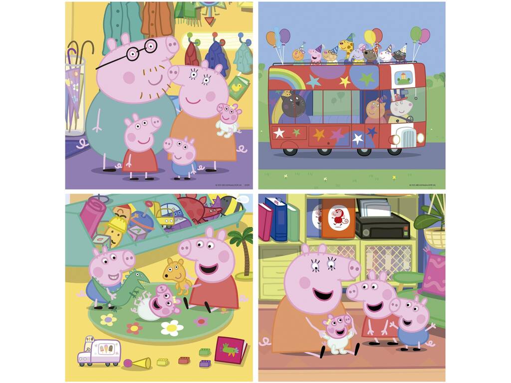 Peppa Pig Maletín con 4 Puzzles Progresivos de 6-9-12-16 Piezas