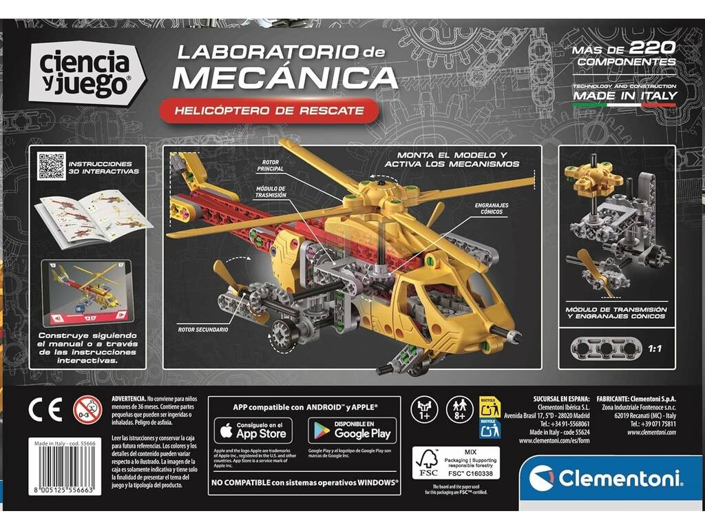 Ciência e Jogo Laboratório de Mecânica Helicóptero de Salvamento de Bombeiros