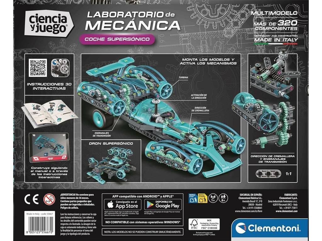 Ciência e Jogo Laboratório de Mecânica Carro Supersónico 2 em 1