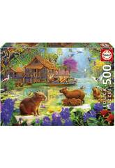 Puzzle de 500 pièces Le village des capybaras