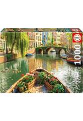 Puzzle de 1 000 pièces Promenade en bateau à Amsterdam