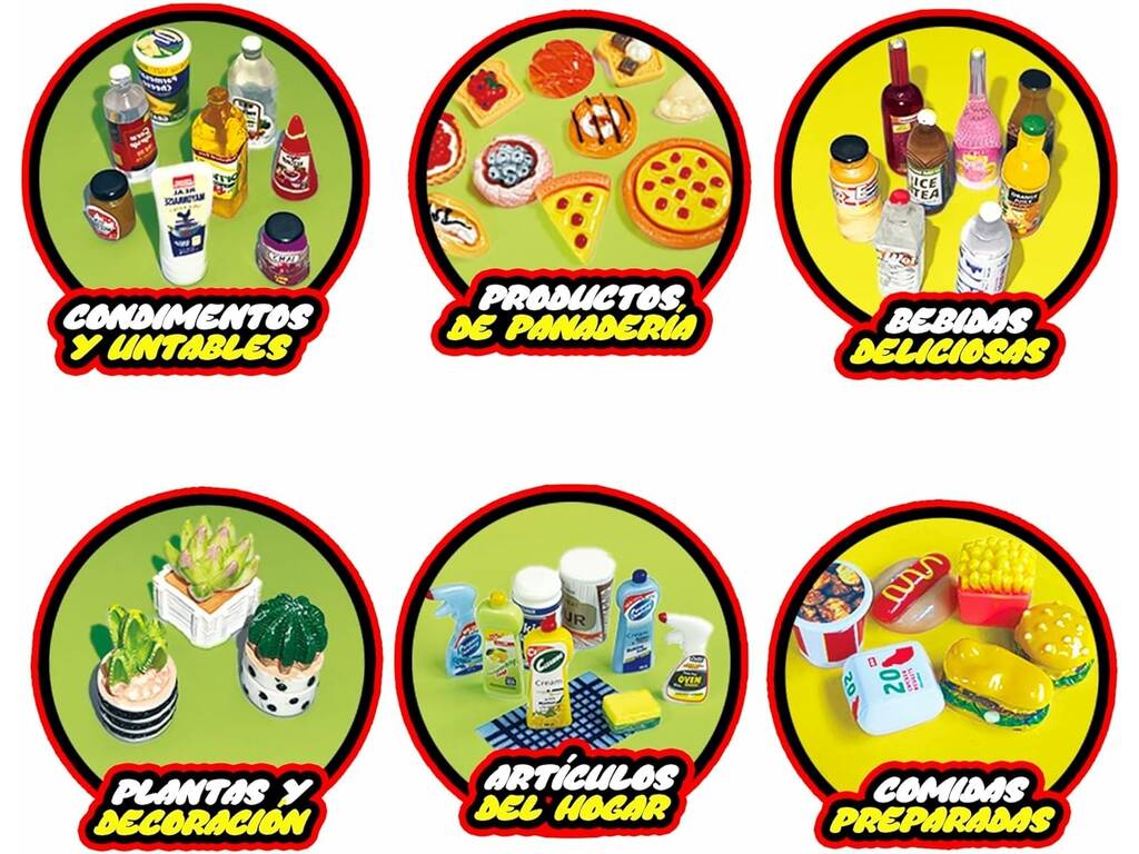 Mini World Mini Market Playset Supermercado con 10 Sorpresas y Accesorios