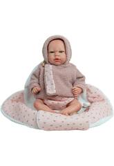 Muñeca Bebé Reborn Luna Rosa de 40 cm con Chupete y Manta Nido