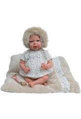 Poupée Reborn Isabella Beige de 40 cm avec tétine et coussin