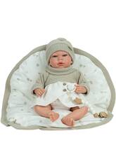 Bambola Reborn Noa Beige da 40 cm con ciuccio e coperta invernale