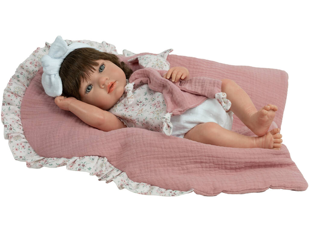 Muñeca Bebé Reborn Alba Rosa de 38 cm con Manta y Doudou - imagen 2