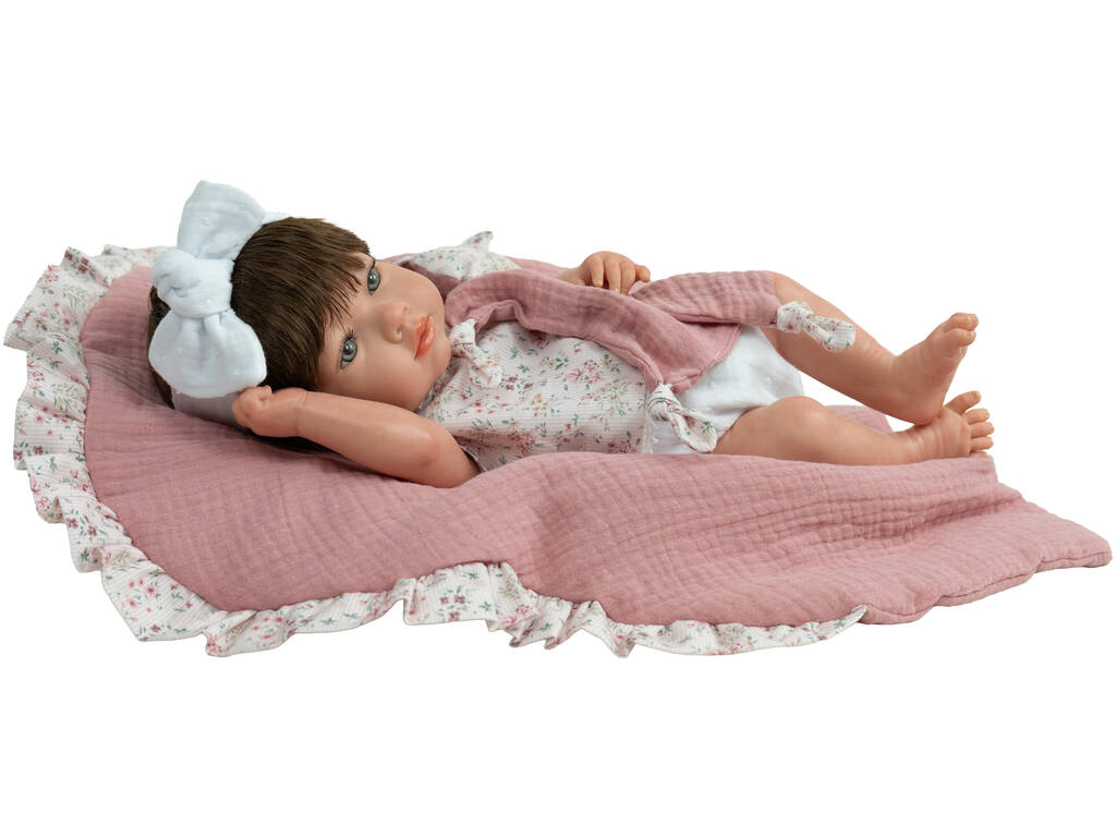 Muñeca Bebé Reborn Alba Rosa de 38 cm con Manta y Doudou - imagen 5
