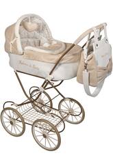 Passeggino per bambole classico 2 in 1 Reborn di Parigi pieghevole da 93x42x72 cm con borsa