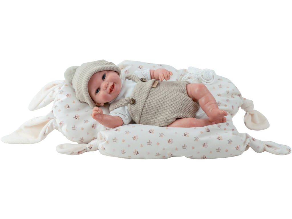 Reborn Babypuppe Mateo Beige 35 cm mit Kissen