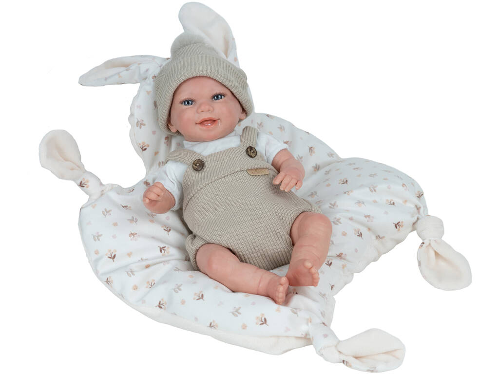 Reborn Babypuppe Mateo Beige 35 cm mit Kissen