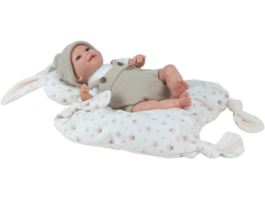 Reborn Babypuppe Mateo Beige 35 cm mit Kissen