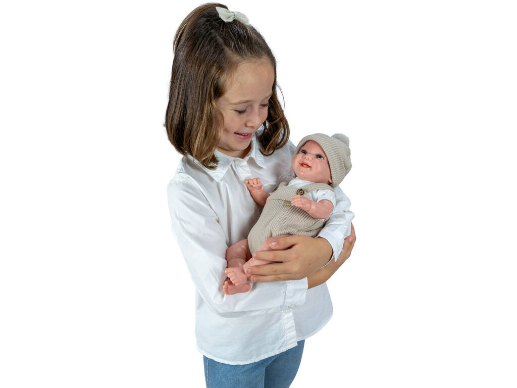 Reborn Babypuppe Mateo Beige 35 cm mit Kissen