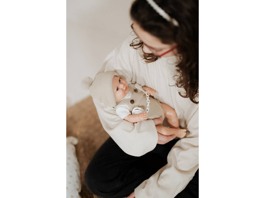 Reborn Babypuppe Mateo Beige 35 cm mit Kissen