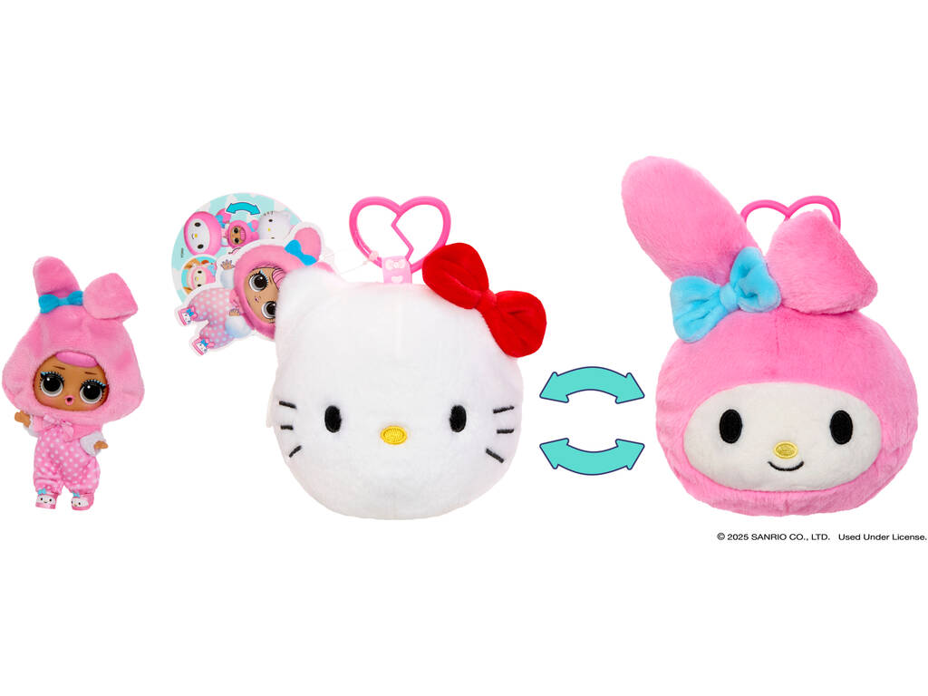 LOL Surprise! Hello Kitty And Friends Peluche Reversible con Sorpresas