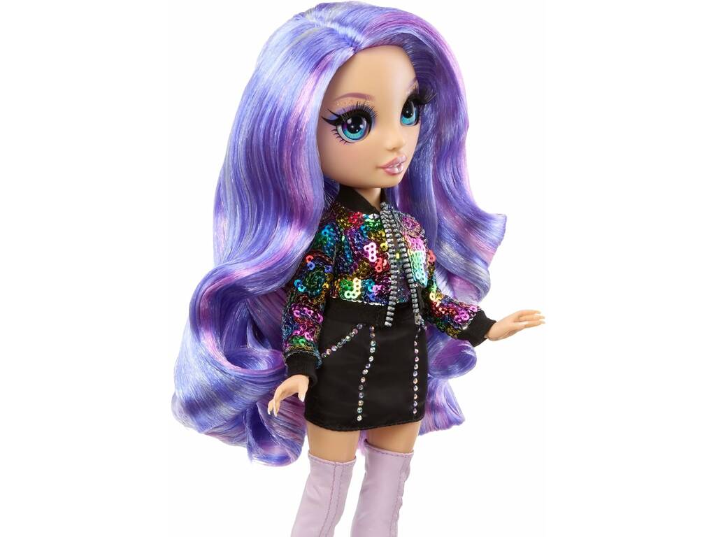 Rainbow High Style Icons Muñeca Violet Willow con 2 Looks